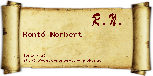 Rontó Norbert névjegykártya