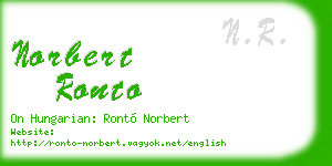 norbert ronto business card