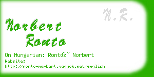 norbert ronto business card